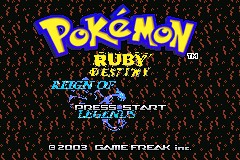 Pokemon Ruby Destiny Reign of Legends